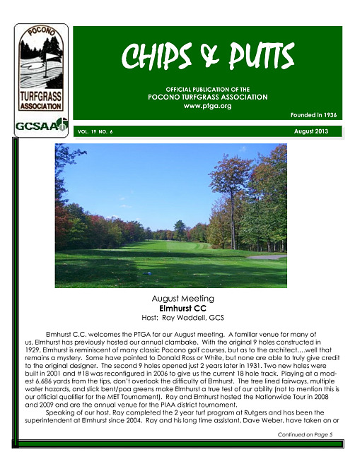 Chips & putts. Vol. 19 no. 6 (2013 August)