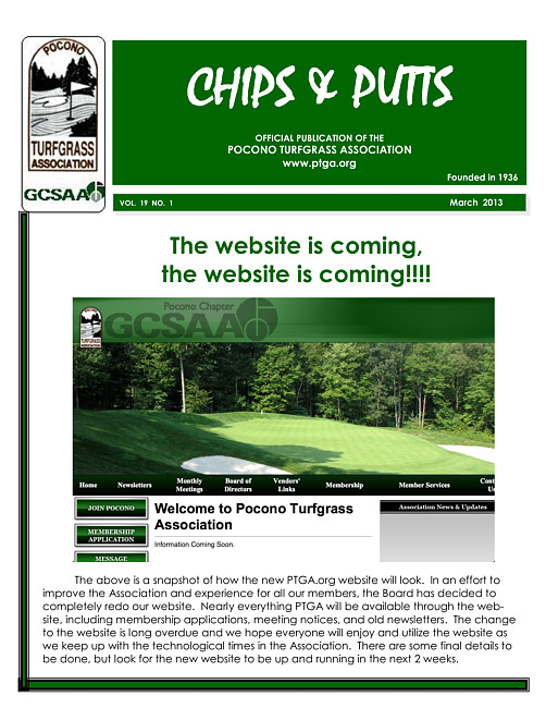 Chips & putts. Vol. 19 no. 1 (2013 March)