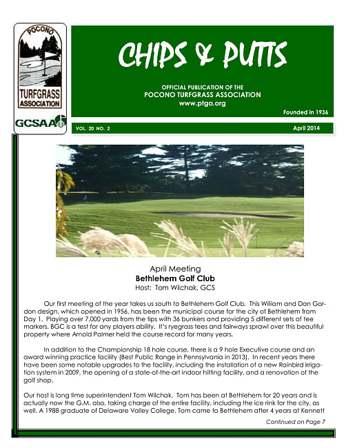 Chips & putts. Vol. 20 no. 2 (2014 April)