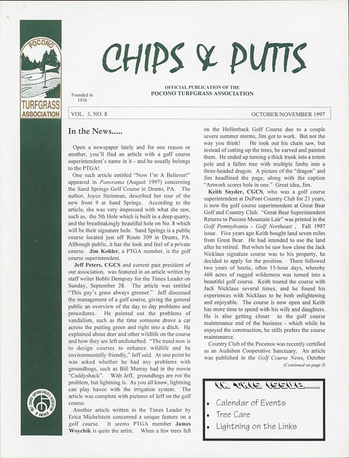Chips & putts. Vol. 3 no. 8 (1997 October/November)
