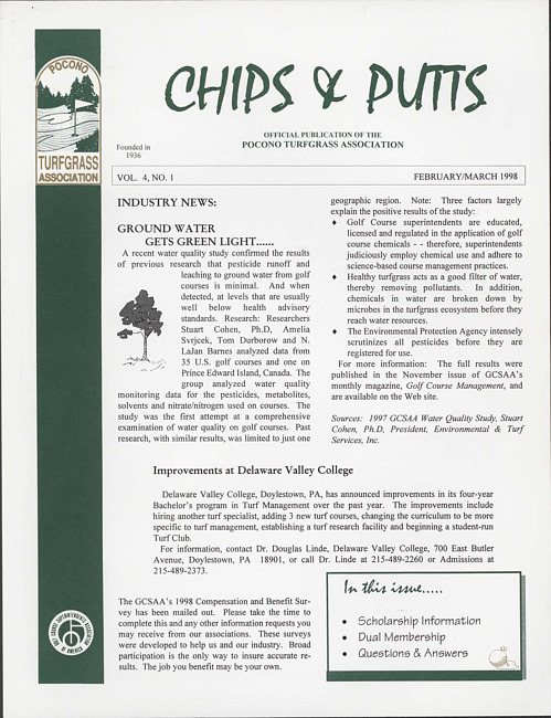 Chips & putts. Vol. 4 no. 1 (1998 February/March)