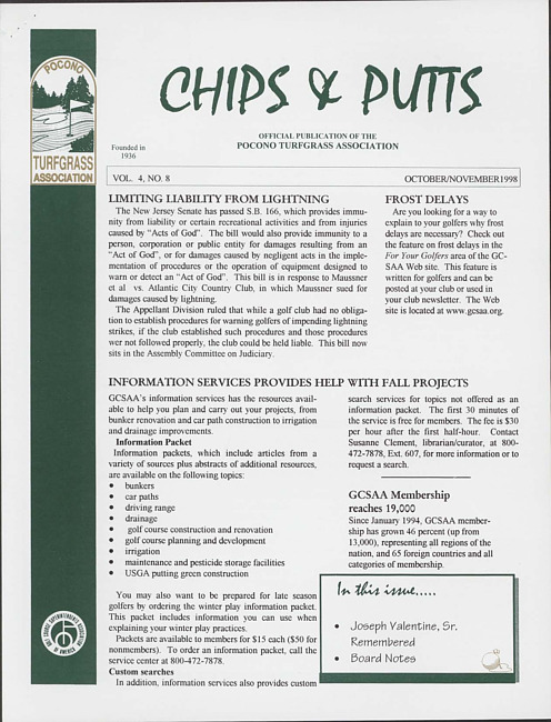 Chips & putts. Vol. 4 no. 8 (1998 October/November)
