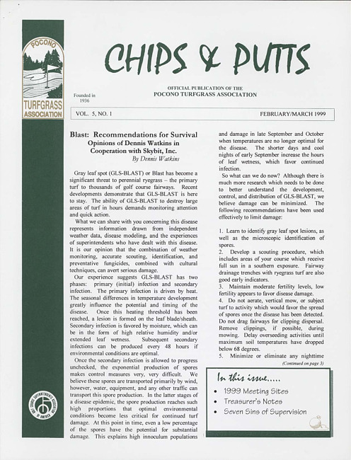 Chips & putts. Vol. 5 no. 1 (1999 February/March)