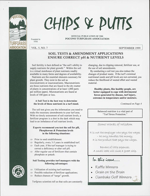 Chips & putts. Vol. 5 no. 7 (1999 September)