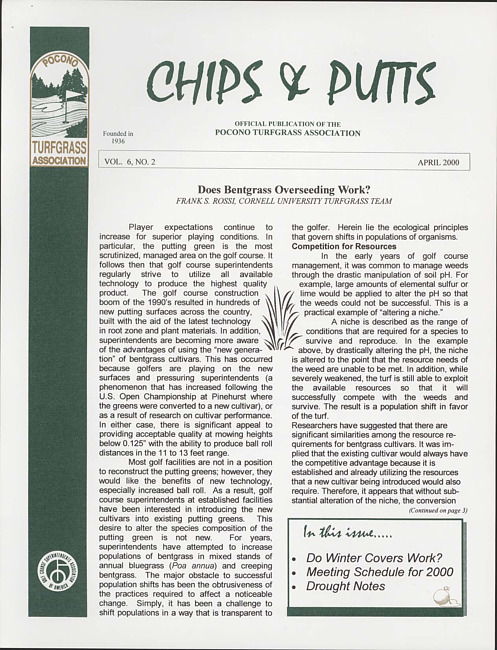Chips & putts. Vol. 6 no. 2 (2000 April)
