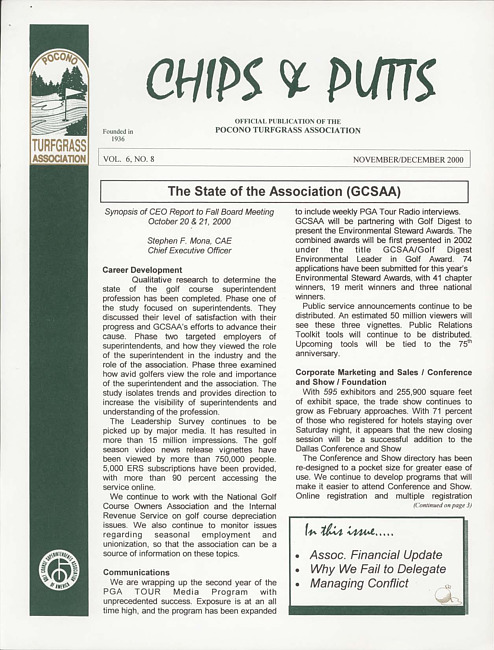 Chips & putts. Vol. 6 no. 8 (2000 November/December)