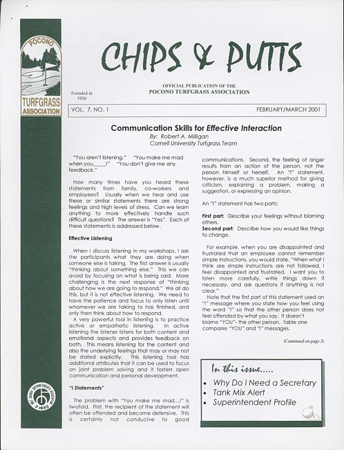 Chips & putts. Vol. 7 no. 1 (2001 February/March)