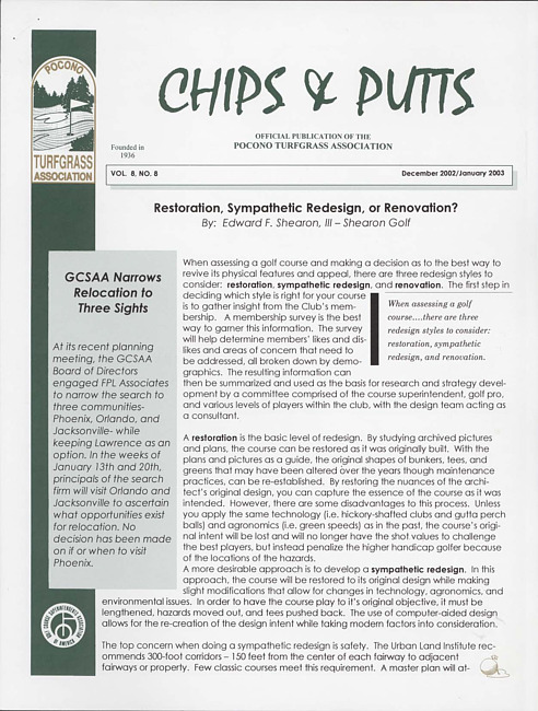 Chips & putts. Vol. 8 no. 8 (2002 December/2003 January)