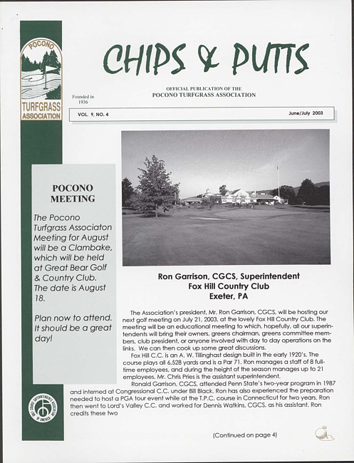 Chips & putts. Vol. 9 no. 4 (2003 June/July)