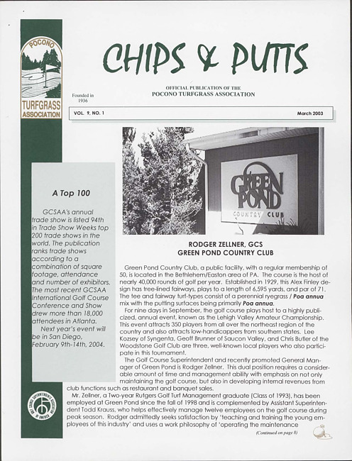 Chips & putts. Vol. 9 no. 1 (2003 March)