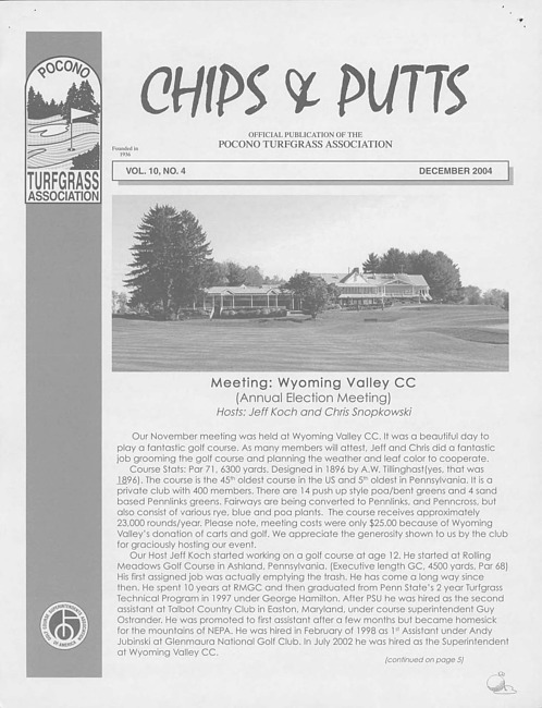 Chips & putts. Vol. 10 no. 4 (2004 December)