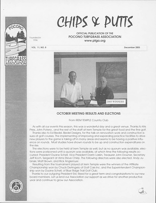 Chips & putts. Vol. 11 no. 8 (2005 December)