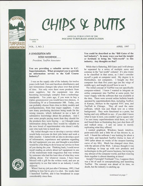 Chips & putts. Vol. 3 no. 2 (1997 April)
