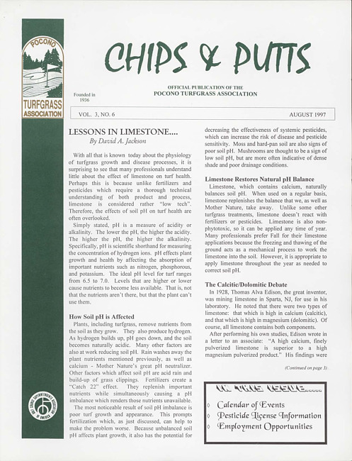 Chips & putts. Vol. 3 no. 6 (1997 August)