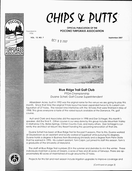 Chips & putts. Vol. 13 no. 7 (2007 September)