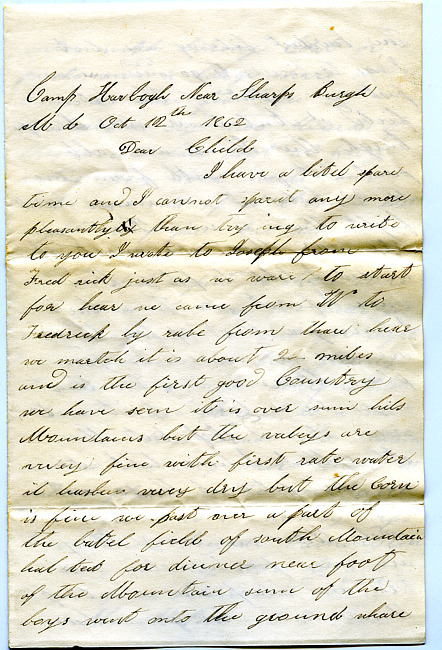 Abel Peck Letter : October 12 1862