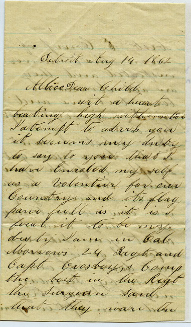 Abel Peck Letter : August 14, 1862
