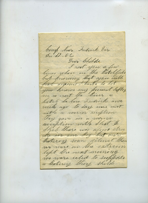 Abel Peck Letter : December 19, 1862