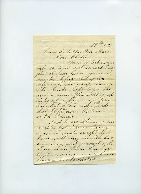 Abel Peck Letter : March 17, 1863