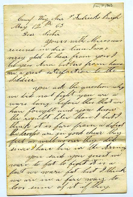 Abel Peck Letter : May 12, 1863