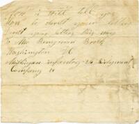 Benjamin B. Brock Letter : Directions for Mailing Letters, no date (December 1862?)