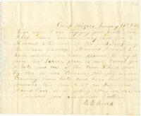 Benjamin B. Brock Letter : January 19, 1862