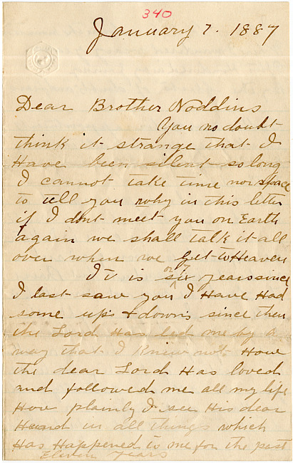 H. Kemp Letter : January 7, 1887