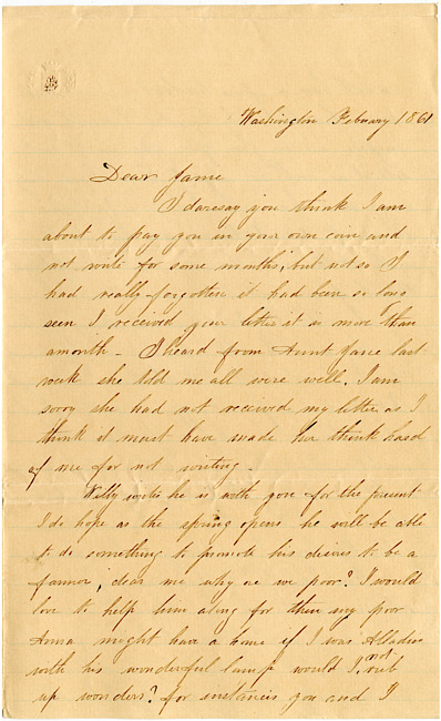 Cathcart Letter : February 1861