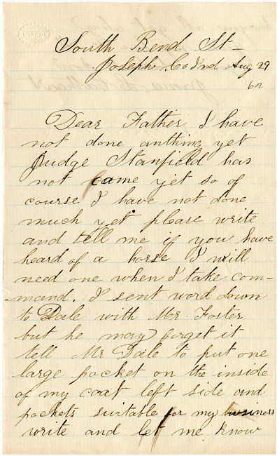 Cathcart Letter : August 29, 1862