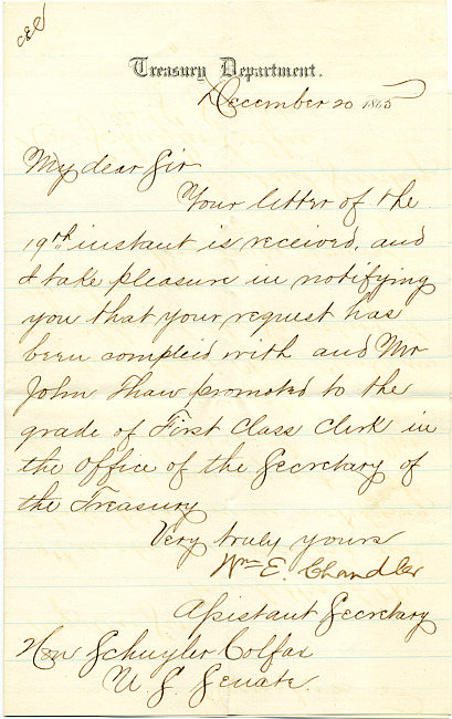 Cathcart Letter : December 20, 1865