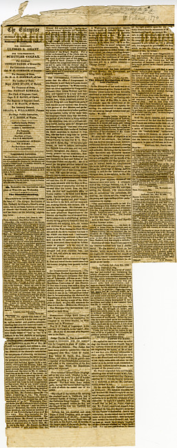 Cathcart Newspaper Clippings, 1865-68 : "Various articles concerning Republican candidates" June 19, 1868