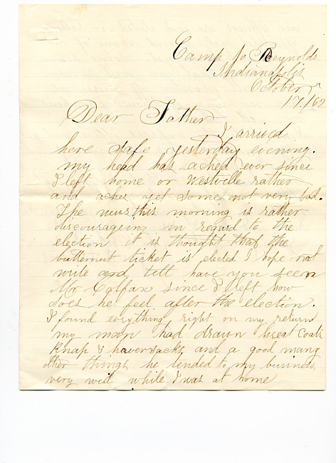 Cathcart Letter : October 17, 1862