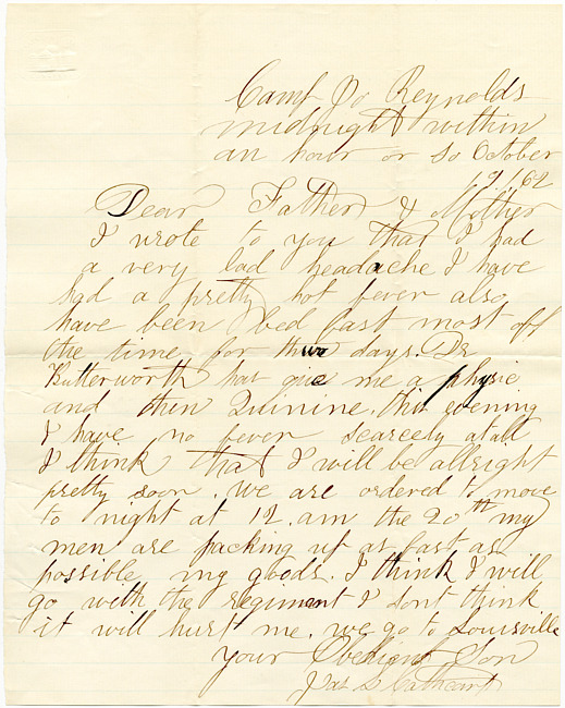 Cathcart Letter : October 19, 1862