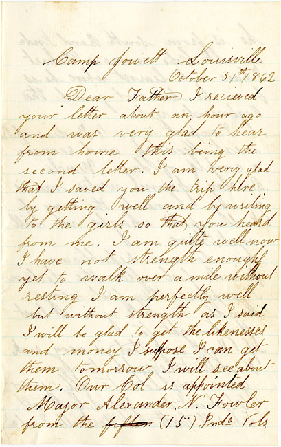 Cathcart Letter : October 31, 1862