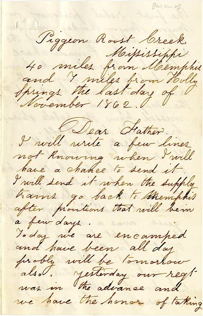 Cathcart Letter : November 29, 1862