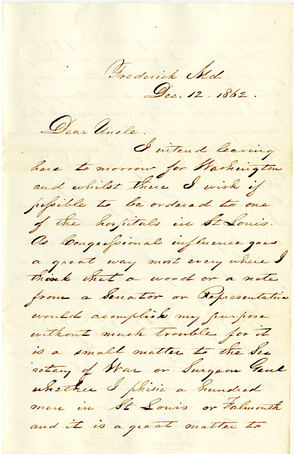 Cathcart Letter : December 12, 1862