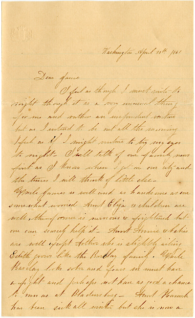 Cathcart Letter : April 30, 1861