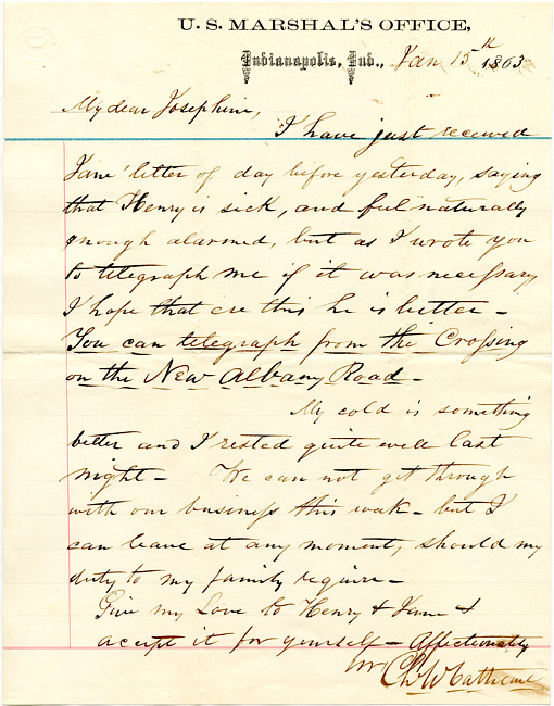 Cathcart Letter : January 15, 1863