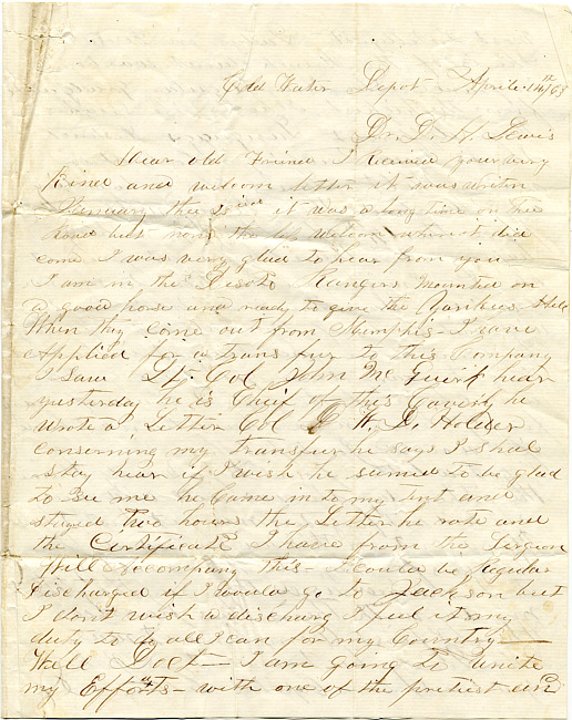 Cathcart Letter : April 14, 1863
