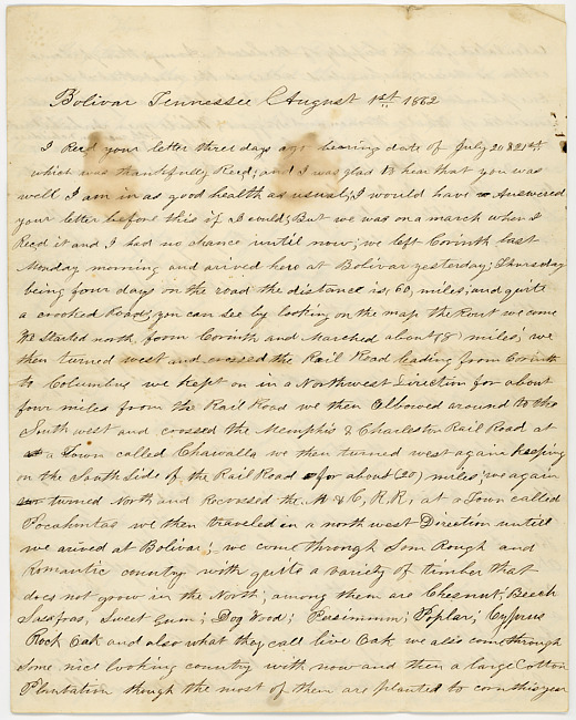 Thomas J. Davis Letter : August 1, 1862