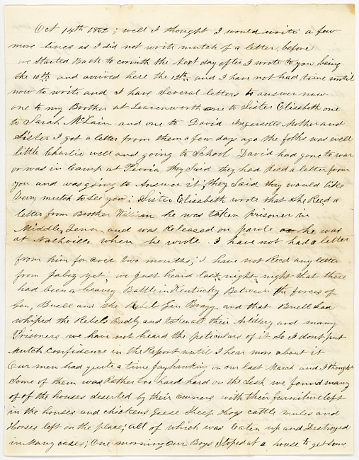 Thomas J. Davis Letters : October 14, 1862