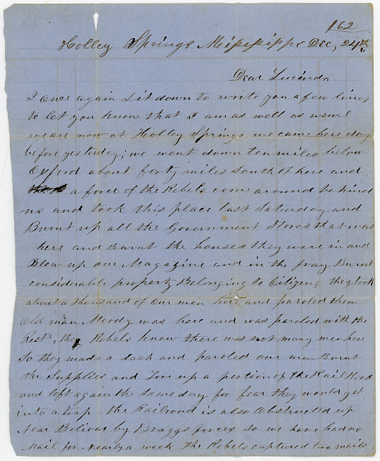 Thomas J. Davis Letter : December 24, 1862