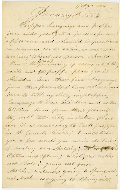 Thomas J. Davis Letter : January 8, 1863
