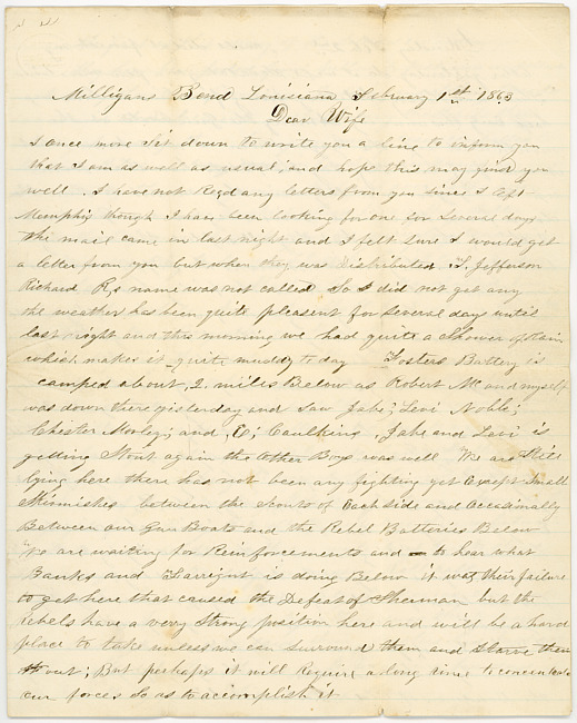Thomas J. Davis Letter : February 1, 1863
