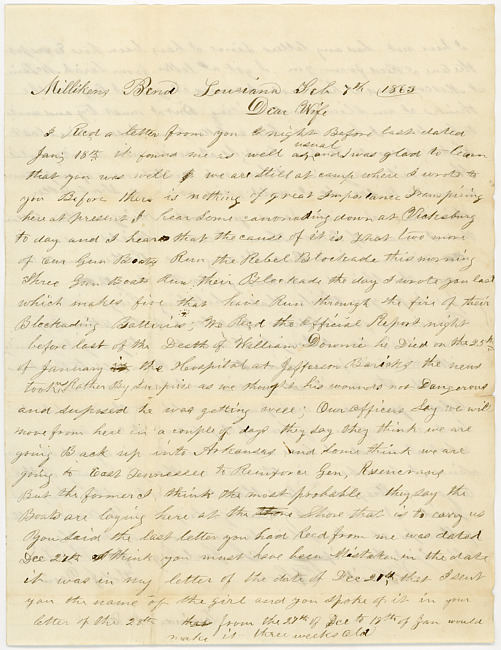 Thomas J. Davis Letter : February 7, 1863