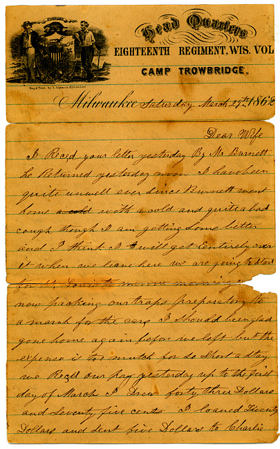 Thomas J. Davis Letter : March 29, 1862