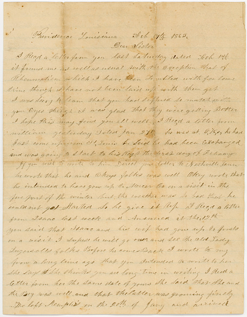 Thomas J. Davis Letter : February 17, 1863