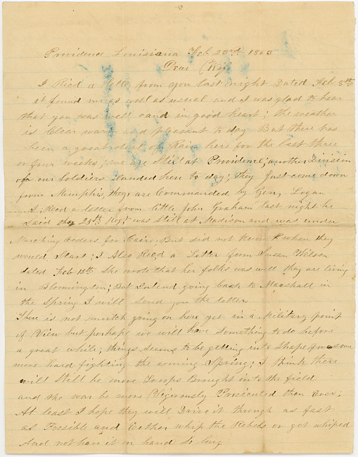 Thomas J. Davis Letter : February 23, 1863