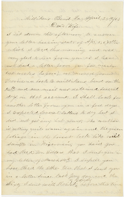 Thomas J. Davis Letter : April 25, 1863