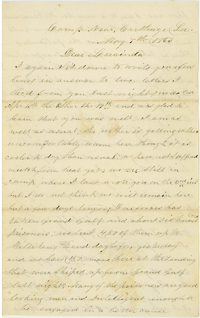 Thomas J. Davis Letter : May 7, 1863